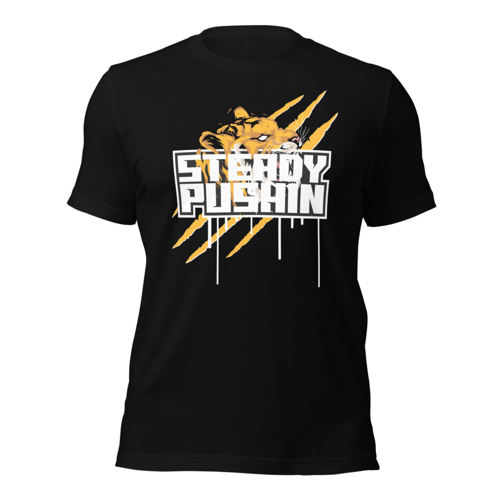 Steady Pushin™ Tiger Black Tee